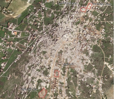 صور فضائية تظهر محو أحياء في بنت جبيل والخيام جنوب لبنان