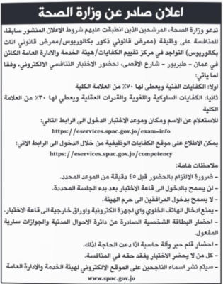 وظائف حكومية شاغرة ومدعوون للاختبار التنافسي (أسماء)