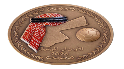 البنك المركزي يُصدر ميدالية تذكارية احتفاء بتأهل النشامى لمونديال 2026