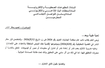 الأردن.. قرار بحظر النشر في قضية (هاتك عرض الأحداث )