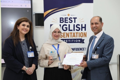 نادي اللغة الإنجليزية في جامعة عمان العربية ينظم مسابقة أفضل عرض تقديمي