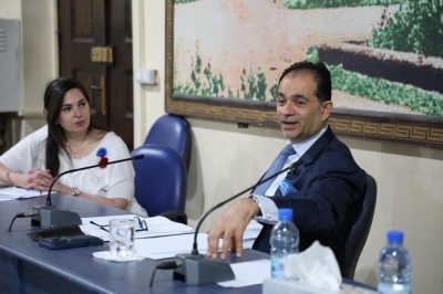 رئيس مجلس أمناء جامعة عمان العربية  يحاضر حول دور التحكيم في مرحلة إعادة الإعمار في جامعة دمشق