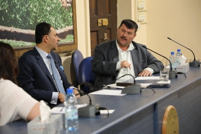 رئيس مجلس أمناء جامعة عمان العربية  يحاضر حول دور التحكيم في مرحلة إعادة الإعمار في جامعة دمشق