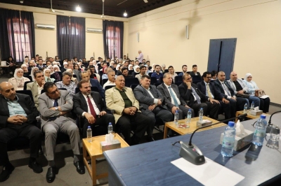 رئيس مجلس أمناء جامعة عمان العربية  يحاضر حول دور التحكيم في مرحلة إعادة الإعمار في جامعة دمشق