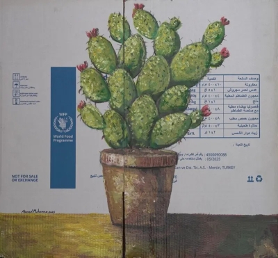 (أنا أراك، هل تراني؟) ..  قصص من غزة ترويها لوحات فنان فلسطيني على طرود المساعدات
