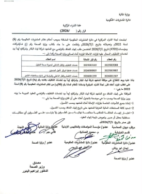 إليكم وثائق انهاء عقد خدمات شركة نظافة يملكها البكار - صور