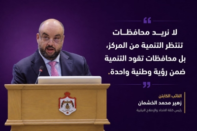 الخشمان يفتح ملف «مركزية التنمية»: المحافظات لا يجب أن تبقى بانتظار عمّان
