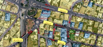  رسم توضيحي يبين التحويلات المرورية الجديدة واتجاهات السير المعتمدة في المنطقة