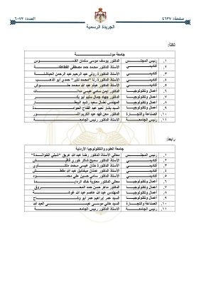 إرادة ملكية بالموافقة على مجالس أمناء الجامعات الرسمية - أسماء