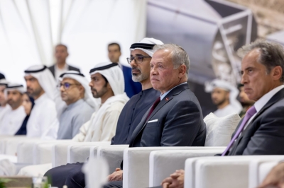 الملك وولي عهد أبوظبي يشهدان وضع حجر الأساس لمشروع سكة حديد العقبة - الشيدية – معان