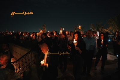 وقفة شموع وصلاة أمام كنيسة قلب يسوع الأقدس في تلاع العلي تضامنا مع شهداء حادثة الكرك