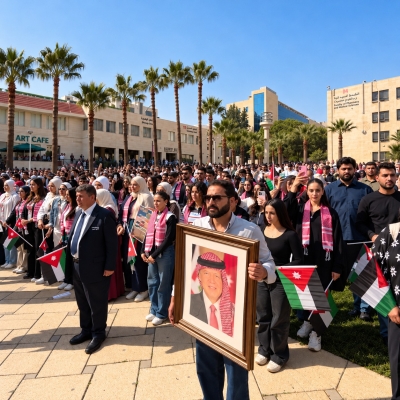 جامعة البترا تنظم وقفة تضامنية تنديدًا بالاعتداء في الكرك وتدعو إلى نبذ التطرف