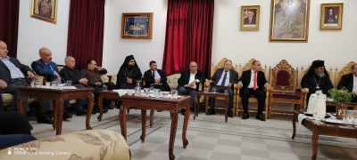 متصرف المعراض ووجهاء جرش يزورون دير السيدة العذراء في دبين للتضامن مع أهالي شهداء الكرك