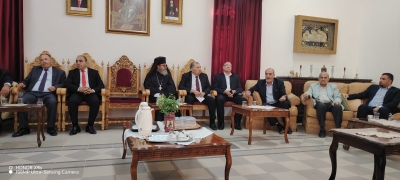 متصرف المعراض ووجهاء جرش يزورون دير السيدة العذراء في دبين للتضامن مع أهالي شهداء الكرك
