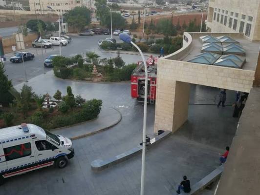  حريق في مستشفى الأمير حسين بالبقعة