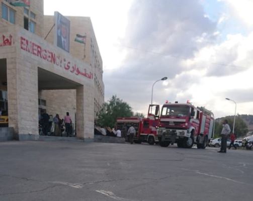  حريق في مستشفى الأمير حسين بالبقعة