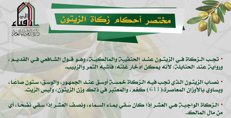 مختصر أحكام زكاة الزيتون