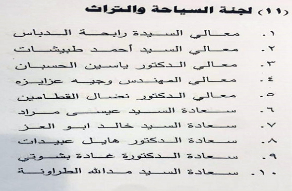 تشكيل لجان مجلس الأعيان - اسماء
