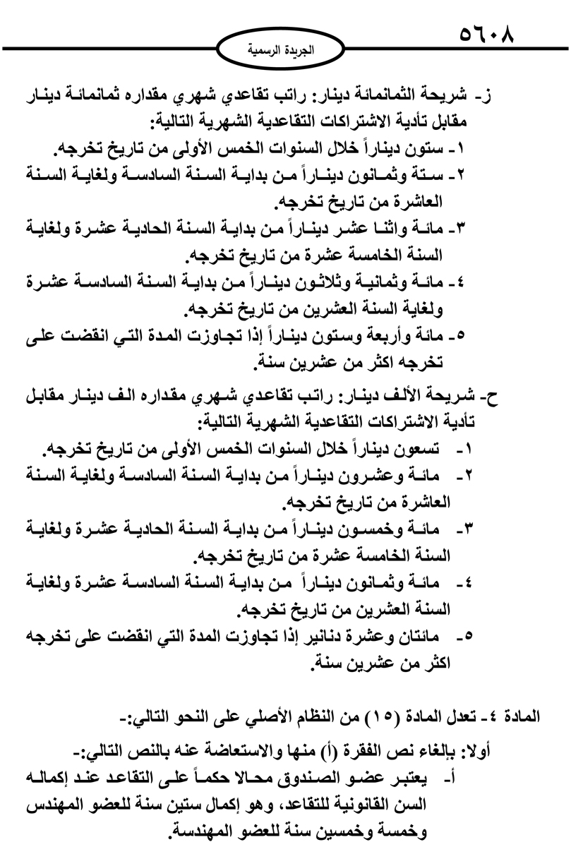نظام معدل للتقاعد بنقابة المهندسين