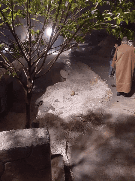 غزارة الأمطار تتسبب بانهيار شارع في عجلون 