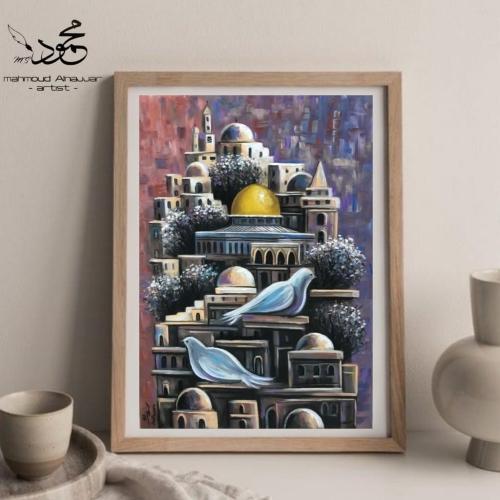 لوحاتٌ عن فلسطين.. هدية طالب لمركز الدكتور يعقوب ‏ناصر الدين 