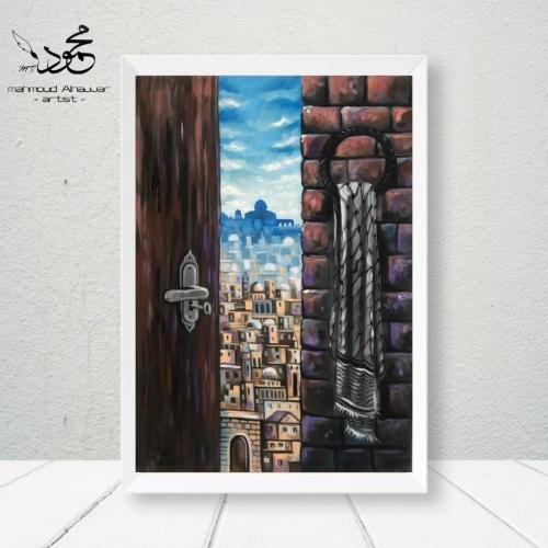 لوحاتٌ عن فلسطين.. هدية طالب لمركز الدكتور يعقوب ‏ناصر الدين 