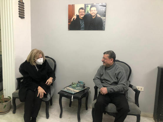 وزيرة الثقافة تزور الفنانين شهاب والعاص ويانس