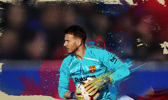 حارس برشلونة يطلب الرحيل