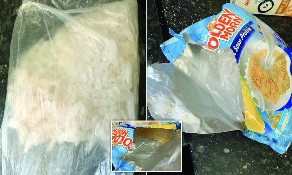 سيدة تجد كيس مخدرات ضمن علبة كورن فليكس