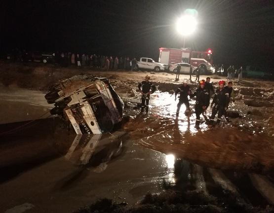 سيول جارفة جنوب الاردن  فيديو