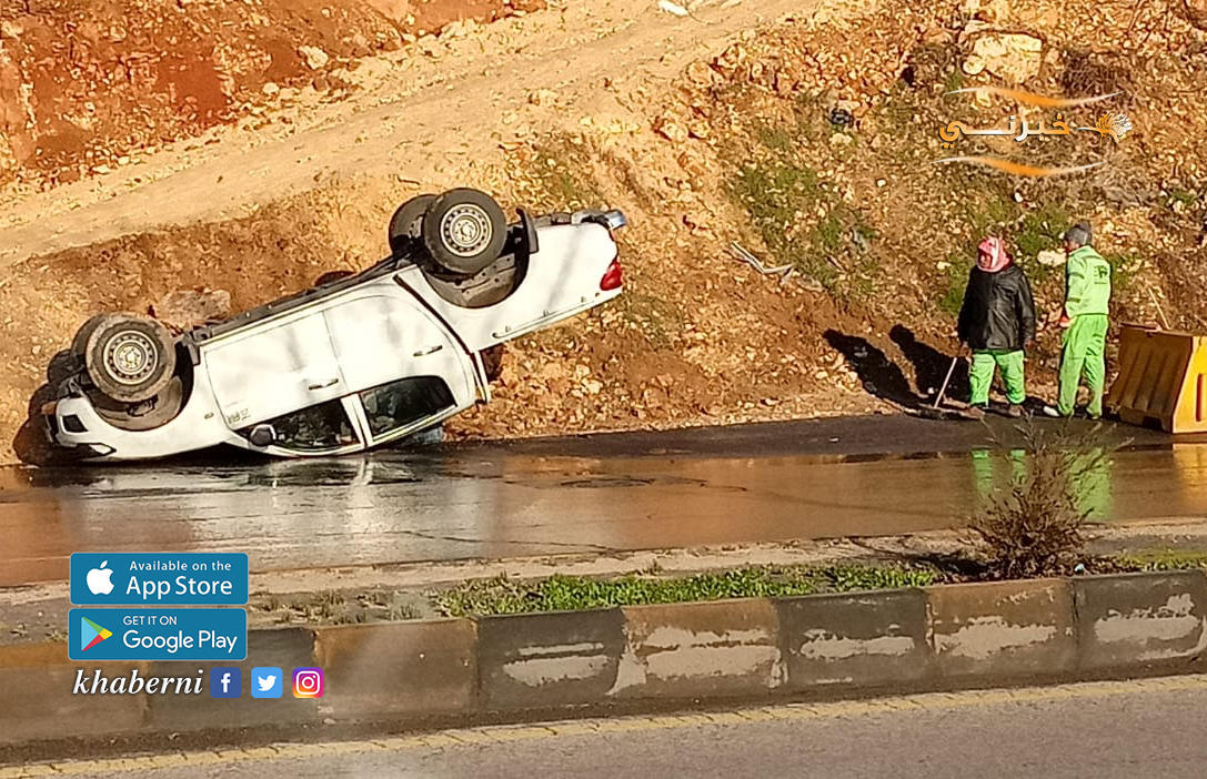 انقلاب مركبة لأمانة عمّان  صور