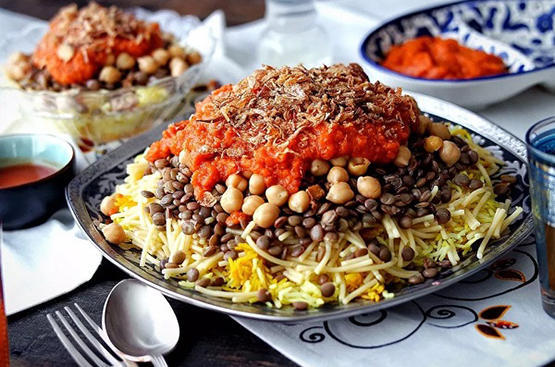 طريقة عمل الكشري‎‏ مع الصلصة والدقة الحارة