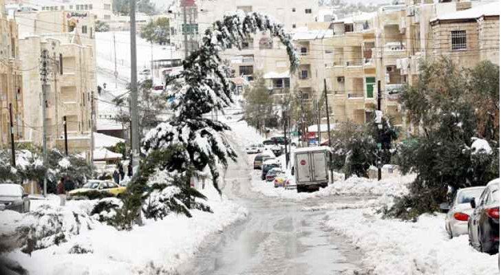معدل وكميات الأمطار والثلوج بالأردن