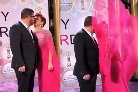 قبلة ساخنة من أصالة لزوجها تثير ضجة  فيديو 