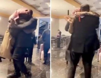 العلي يرحب بحارس شخصي عملاق على طريقته  فيديو 