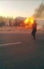 فيديو حادث مروع على بوابة جامعة مؤتة الشمالية 