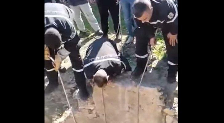 إنقاذ تلميذة سقطت في بئر في تونس  فيديو