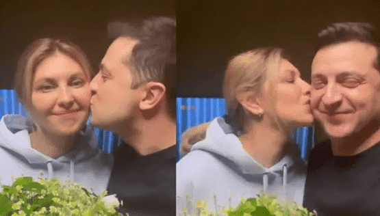 الرئيس الأوكراني يتحدّى الغزو بالقُبُلات مع زوجته  فيديو