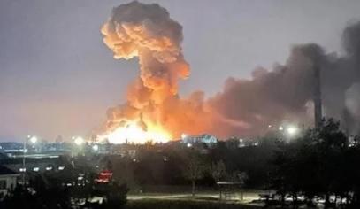 فيديو انفجار هائل يهز وسط أوكرانيا 