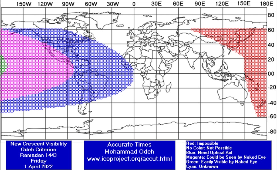 مركز الفلك الدولي: رمضان في الأردن الاحد