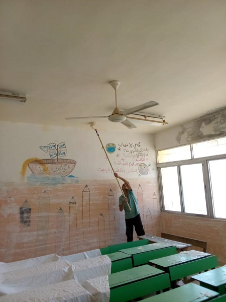 فندق ومنتجع ماريوت البحر الميت البحر يقوم بأعمال تجديد وصيانة لمدرسة السويمة الثانوية الشاملة