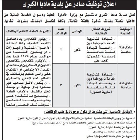 مؤسسات حكومية تعلن عن وظائف شاغرة