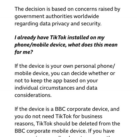 (بي بي سي) تحد من استخدام موظفيها لـ تيك توك