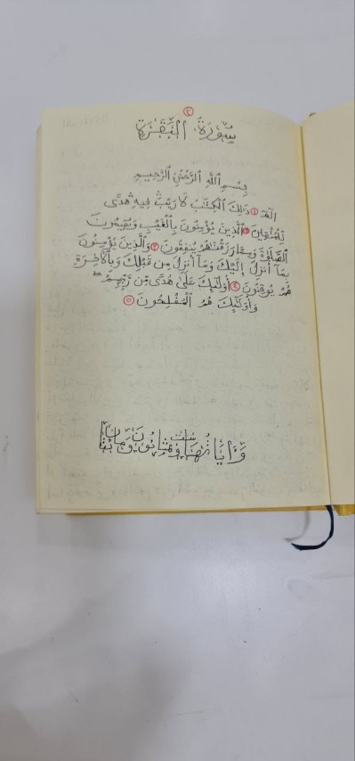 أردني أتم كتابة القرآن بخط يده - صور وفيديو