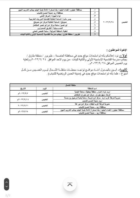 إعلان مواعيد الترخيص المتنقل للشهر الحالي