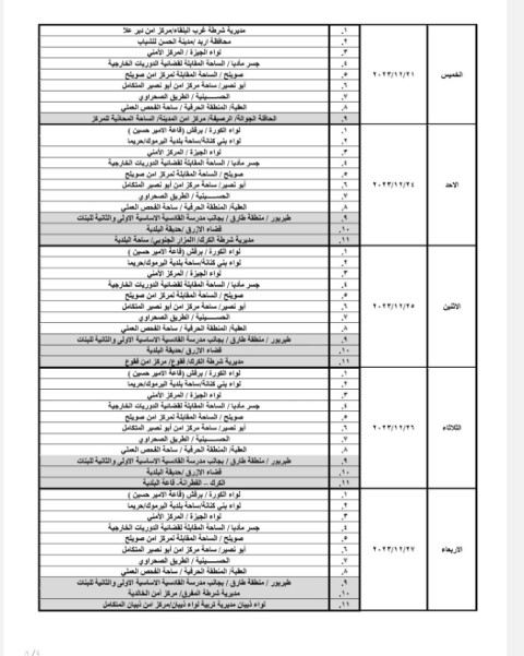 مواعيد الترخيص المتنقل لشهر 12