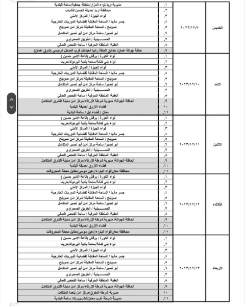 مواعيد الترخيص المتنقل لشهر 12