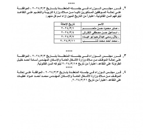 موظـفون حكوميون إلى التقاعد -أسماء