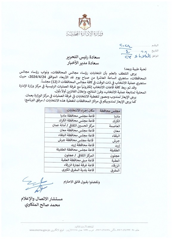 تحديد موعد وأماكن انتخابات رؤساء مجالس المحافظات ونوابهم
