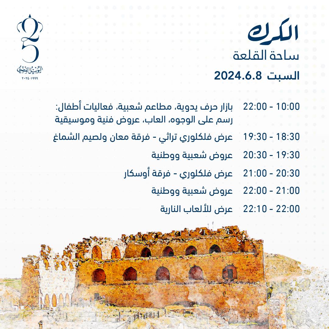 اليكم ابرز الفعاليات في محافظات الاردن بمناسبة اليوبيل الفضي 
